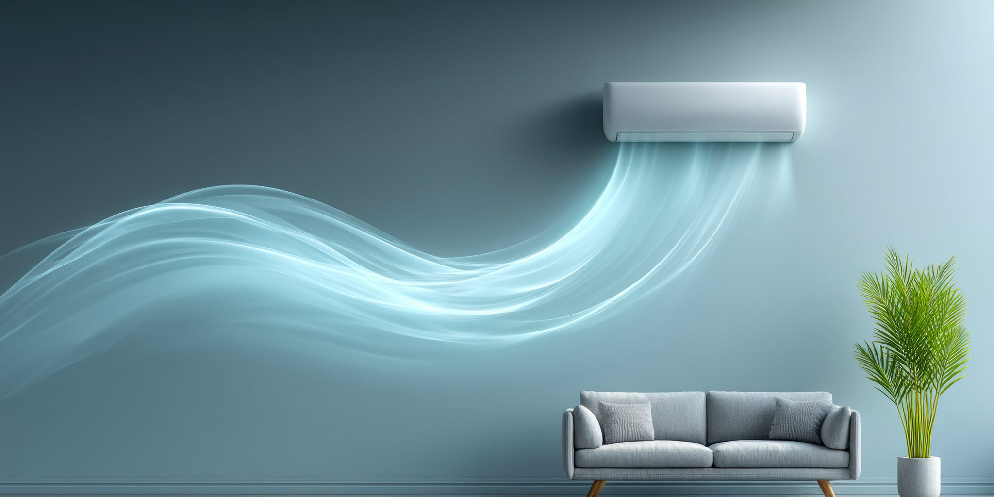 Climatiseur mural en fonctionnement dans un bureau
