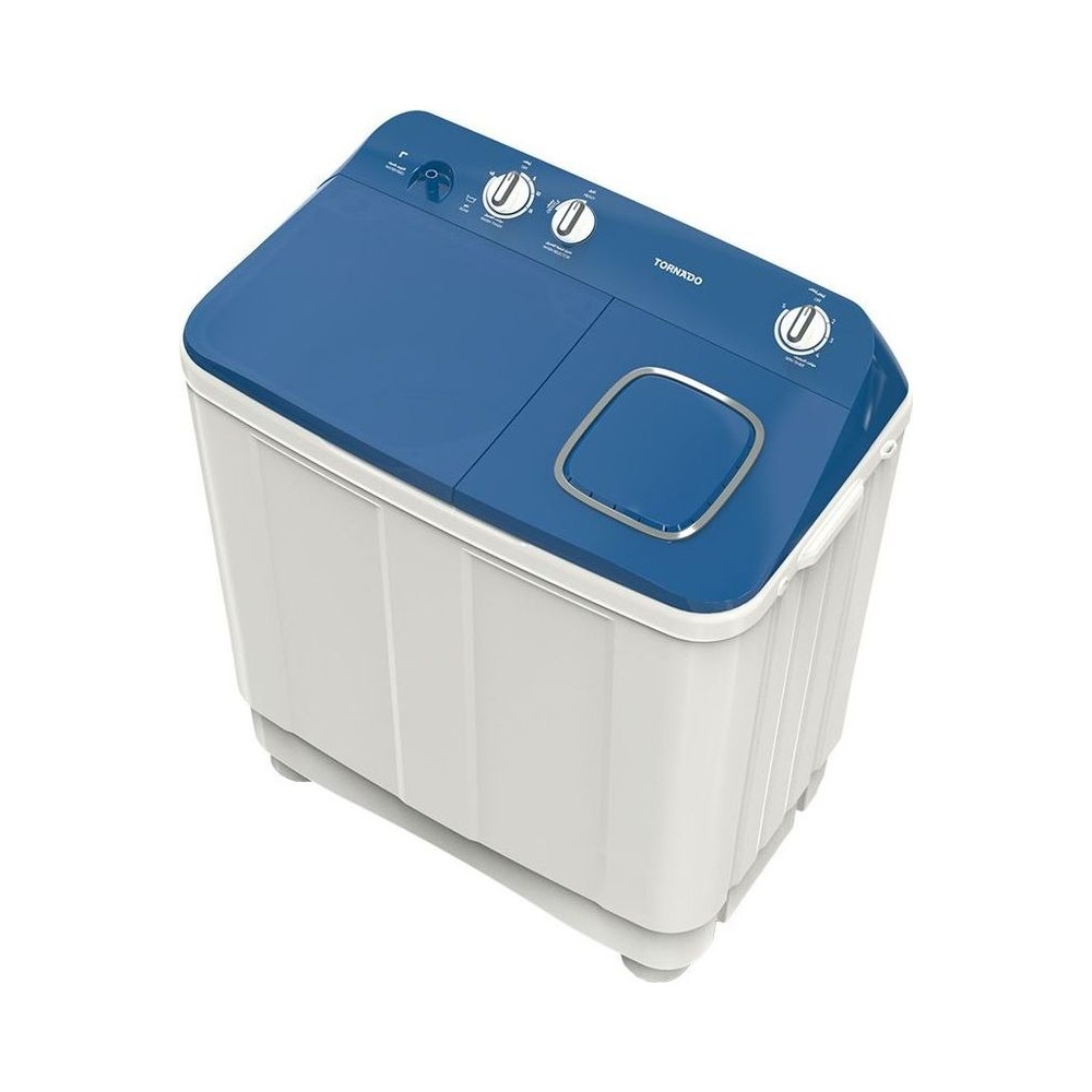 Lave Linge Semi-automatique 12 Kg, Panel et Couvercle Bleu, 2 Programmes, 2 Moteurs Tornado