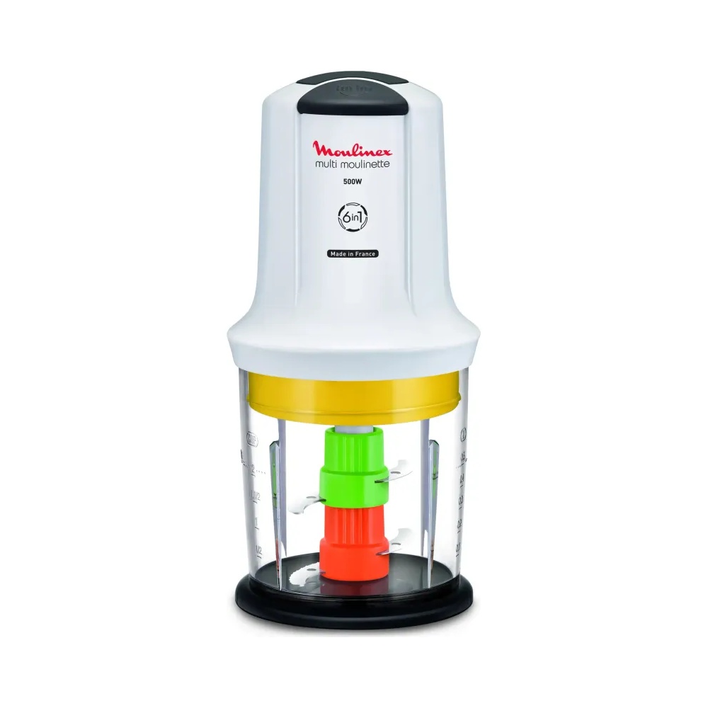 Hachoir Multimoulinette 500 W (6 en 1) 300 Gr Rouge et Blanche Moulinex