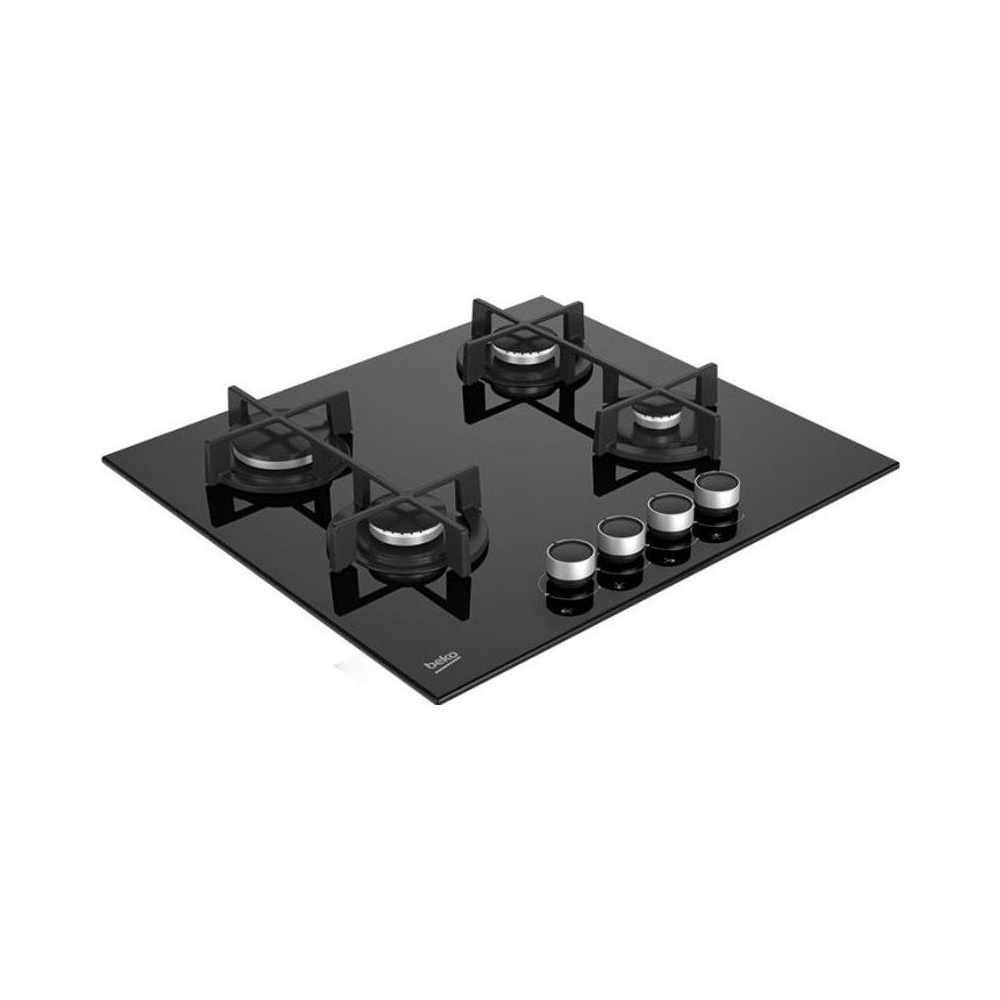 Plaque à Gaz Beko 60 cm 4 Feux Fonte Noir