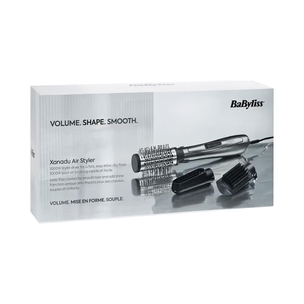 Brosse Soufflante Rotative Xanadu Multi-styles 1000 W Gris 3 Accessoires Babyliss