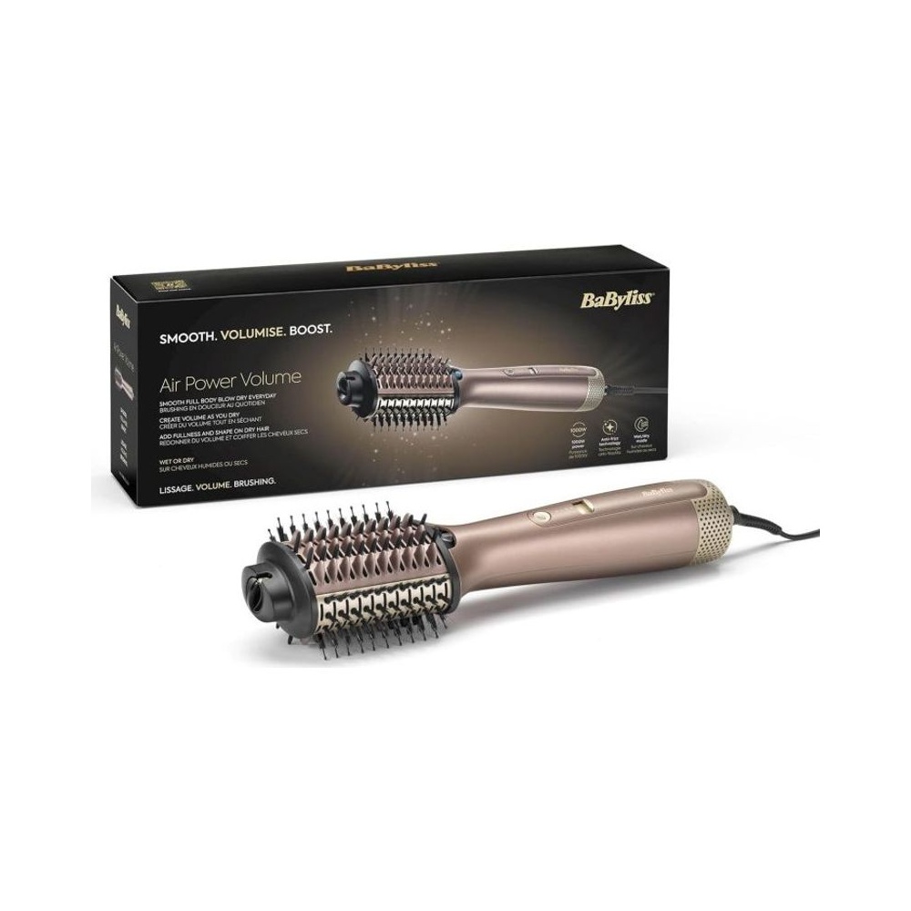 Brosse Soufflante Lissante Ovale Air Power Volume 1000 W 3 en 1 Rose Gold Babyliss