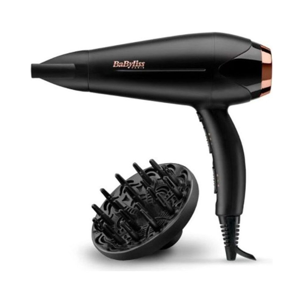 Sèche Cheveux Turbo Shine 2200 W Ionic Noir/gold + Diffuseur Babyliss