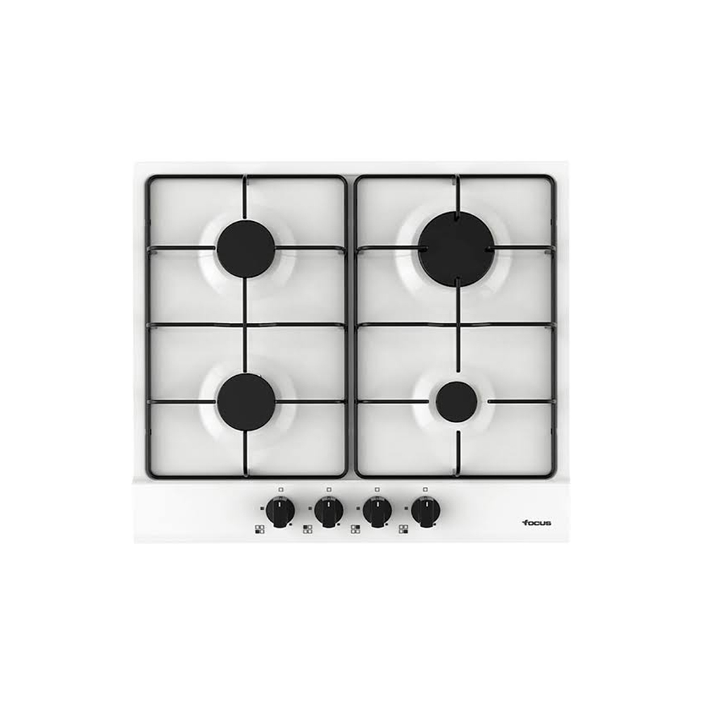 Plaque 4 Feux Gaz 60 cm Blanc Focus