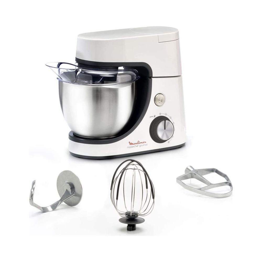 Robot Kitchen Machine 4.6 L 1100 W 5 Vitesses + Pulse Blanc Masterchef Gourmet Moulinex