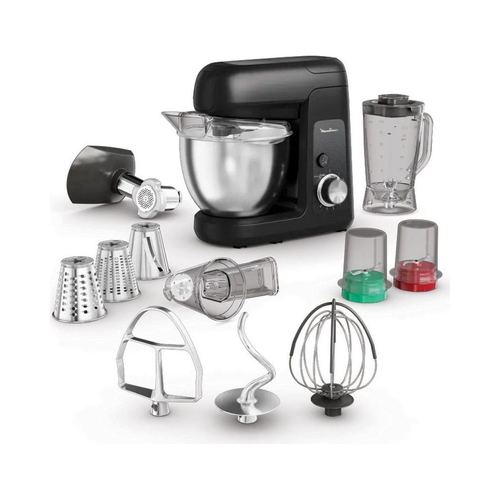 Robot Kitchen Machine 4,6 L 1100 W 8 Vitesses + Pulse Noir 8 Accessoires Moulinex