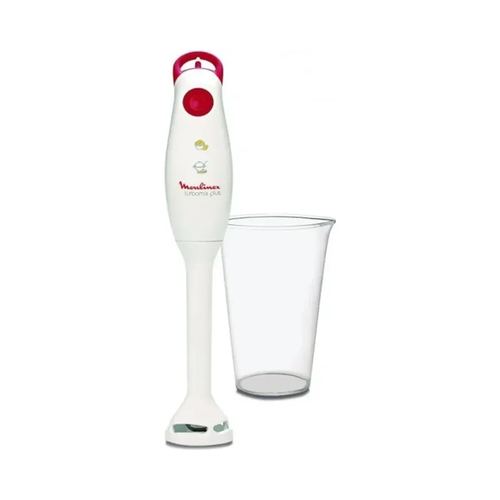 Blender Mixeur Plongeant Turbomix 350 W Pied Plastique Blanc + Bol 0,8 L Moulinex
