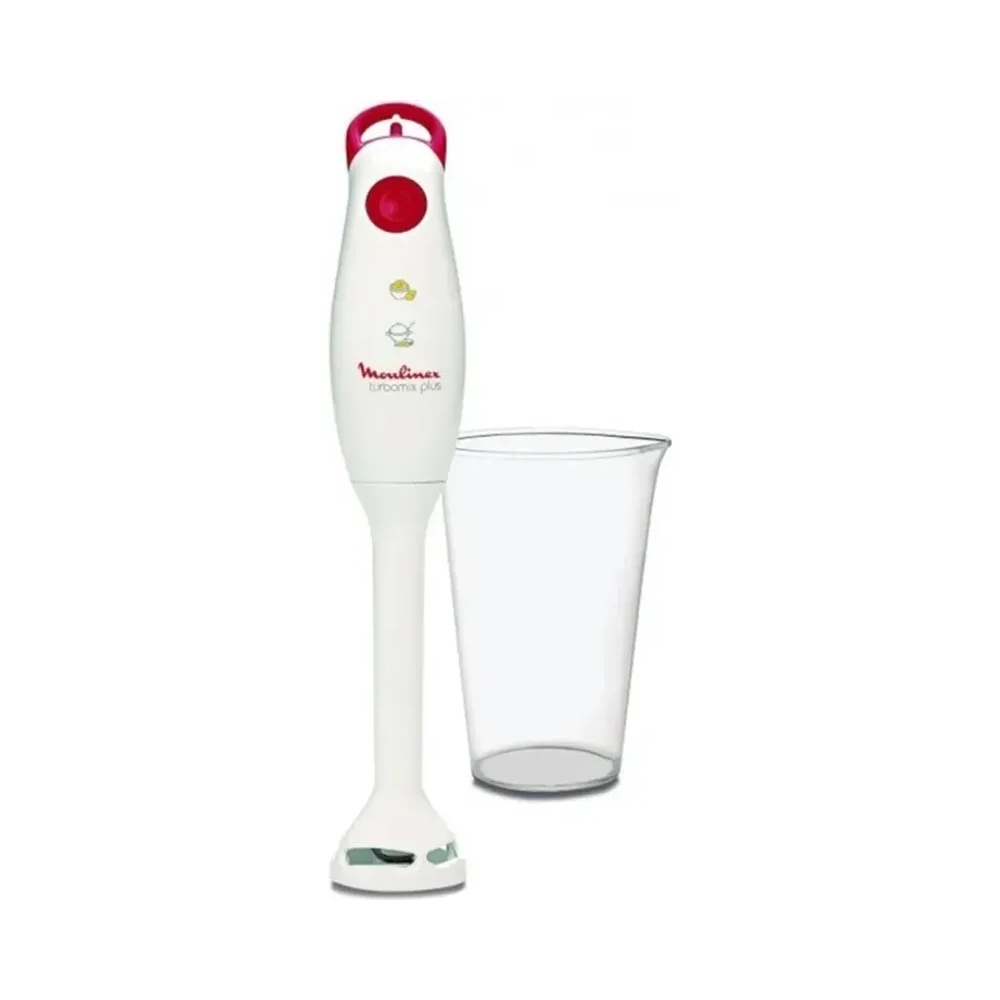 Blender Mixeur Plongeant Turbomix 350 W Pied Plastique Blanc + Bol 0,8 L Moulinex