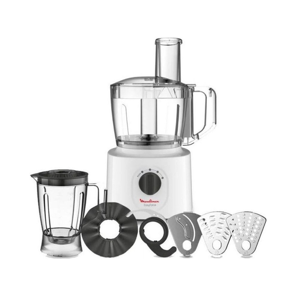 Robot Easyforce Multifonction 700 W 2,4 L Blanc 6 Accessoires Bol 1,8 L Moulinex