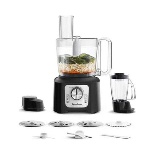 Robot Multifonction 800 W 3 L Noir 9 Accessoires Bol 1,25 L Moulinex
