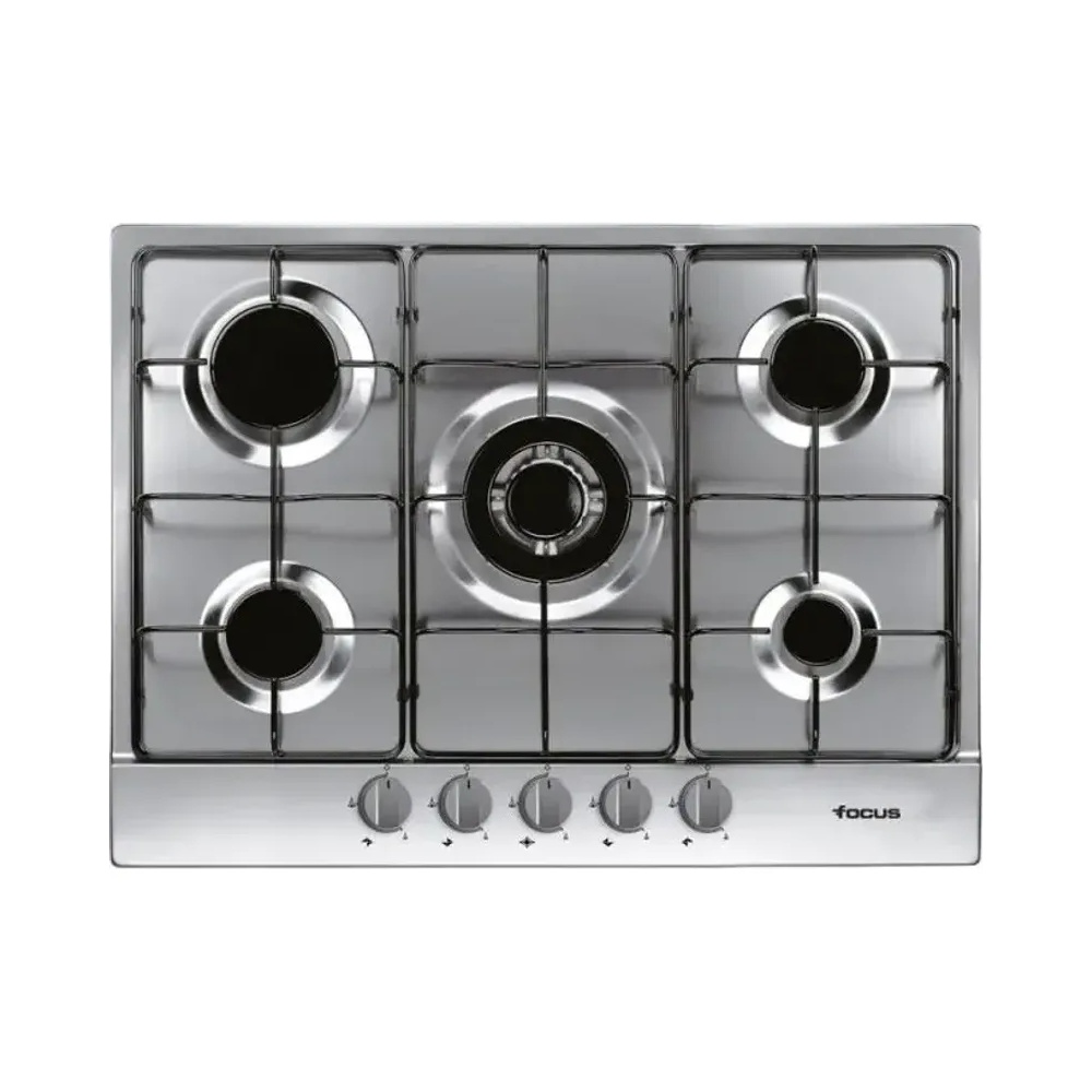 Plaque 5 Feux Gaz 70 cm Inox Focus