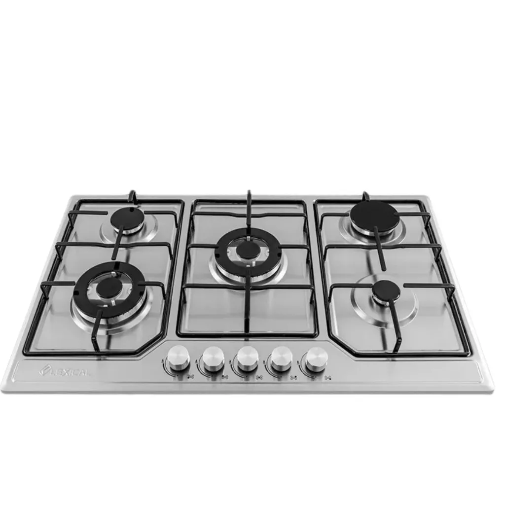 Plaque de Cuisson à Gaz Lexical 5 Feux Inox Émaillée 86cm