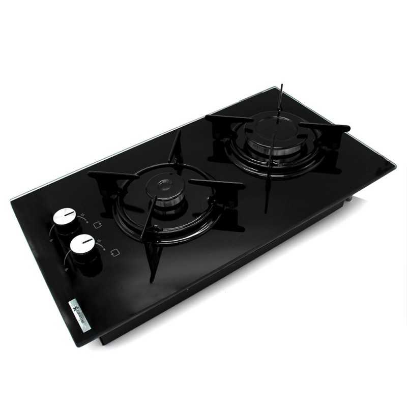 Plaque de Cuisson à Gaz Star One 2 Feux Verre Noir