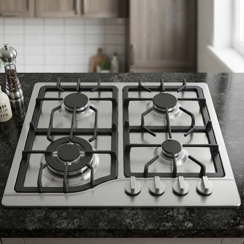 Plaque de Cuisson à Gaz Encastrable Galaxy Naturel F6220F-FFD 4 Feux Inox