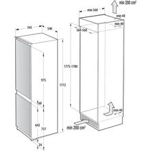 Réfrigérateur Combiné Encastrable Rosières RNBQT3518E - schéma d'encastrement et dimensions