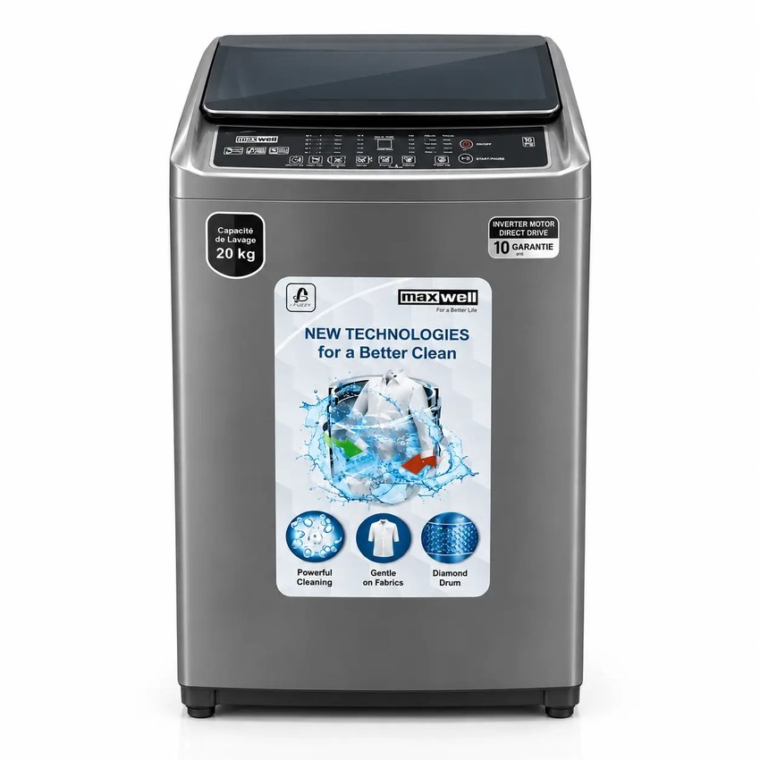 Lave-linge Maxwell 20 kg Top Load Inverter Dark Silver MAX-WMTLB20DS